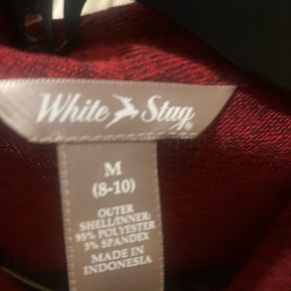 Cozy knit top with built in flowing sweater and necklace White Stag M - Picture 4 of 5